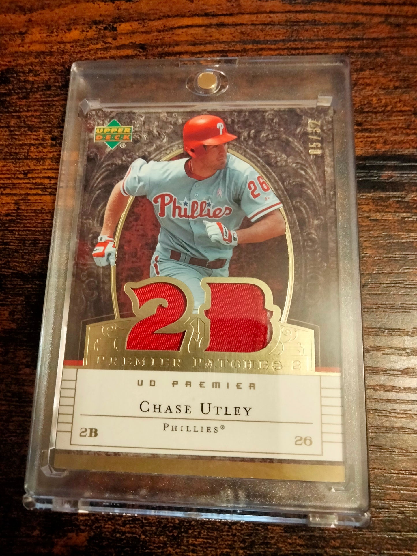 2007 Upper Deck Premier Patches Dual-Patch #PP2-CU Chase Utley #D 05/32 Jersey Phillies