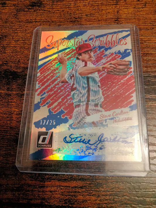 2023 Panini Donruss Steve Carlton Super Star Scribbles Autograph Card #D 17/25