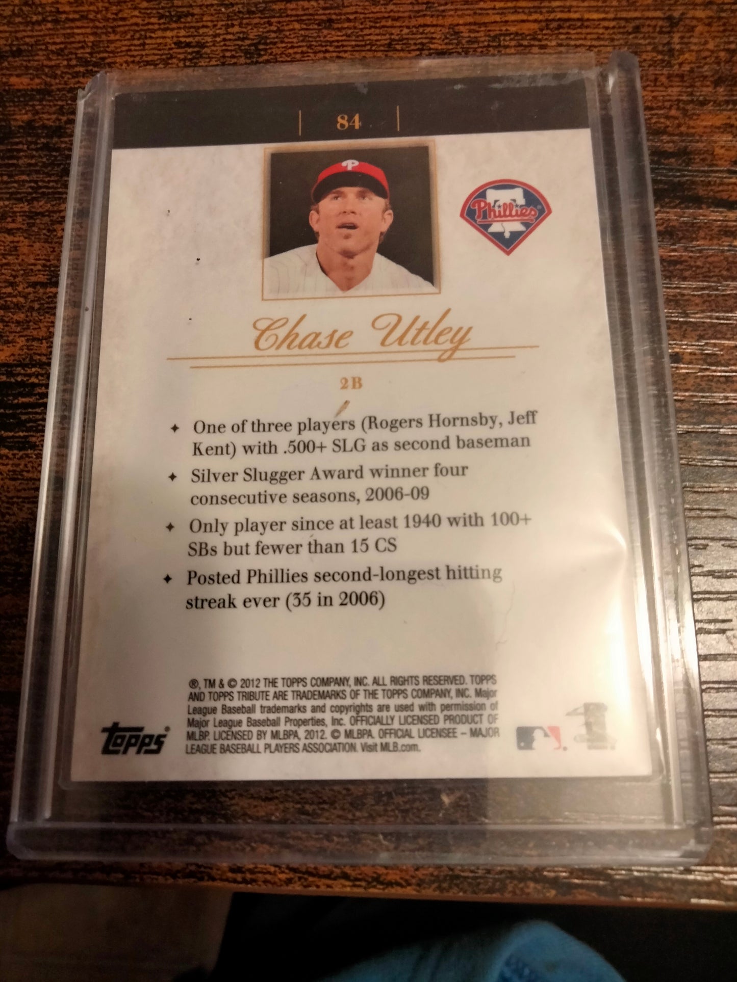 2012 Topps Tribute Chase Utley #D 59/60 Phillies