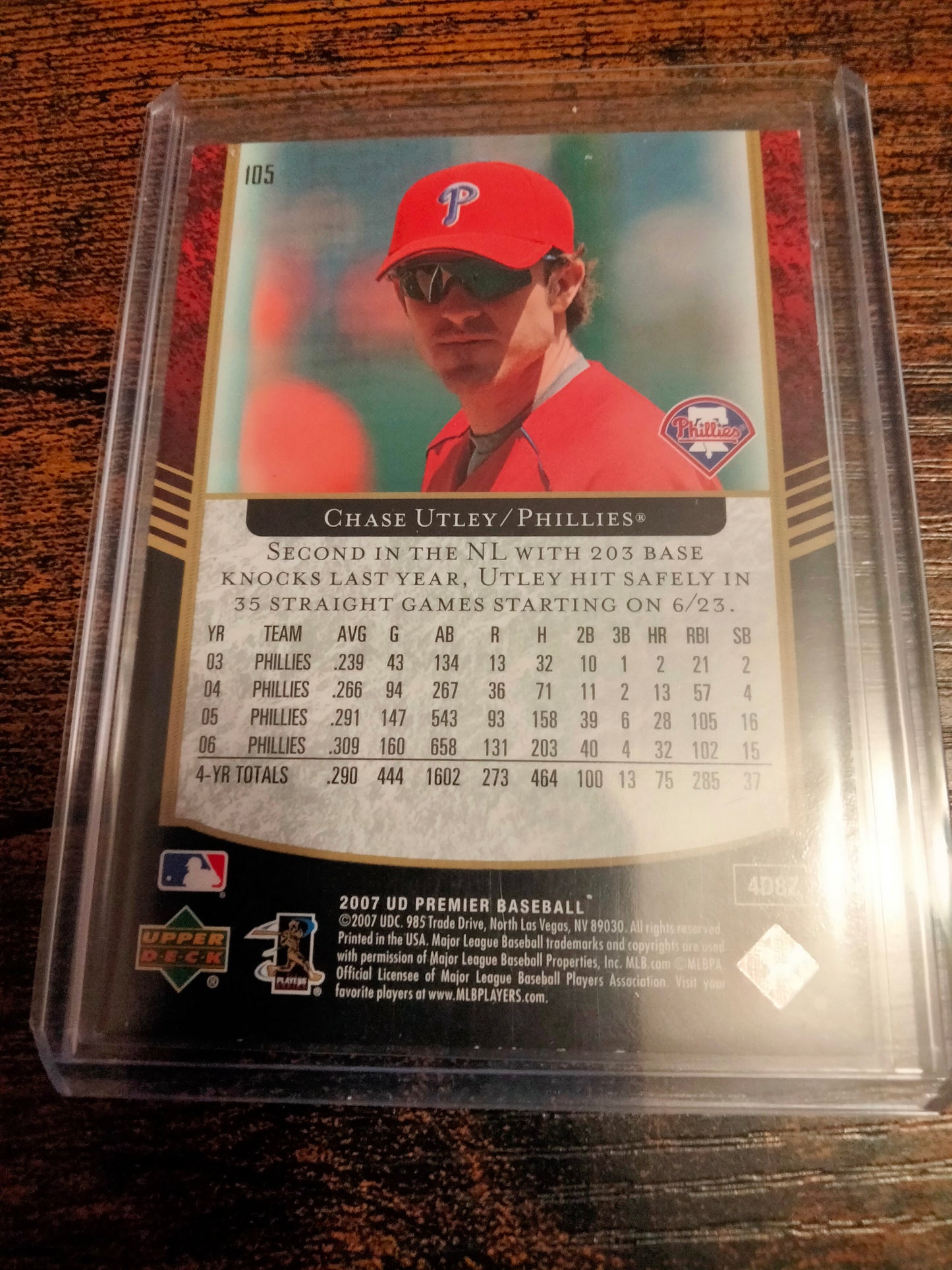 2007 Upper Deck Premier Chase Utley LE #D 20/99