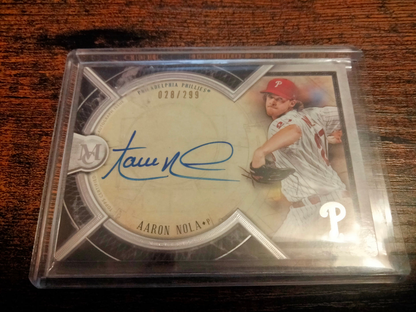 2018 Topps Museum Collection Aaron Nola Autographed #D 028/299