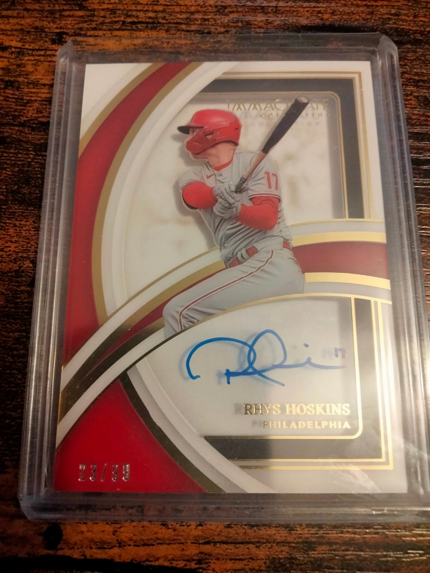 2022 Immaculate Collection Rhys Hoskins Shadowbox #D 23/99 In Card Auto SS-RH