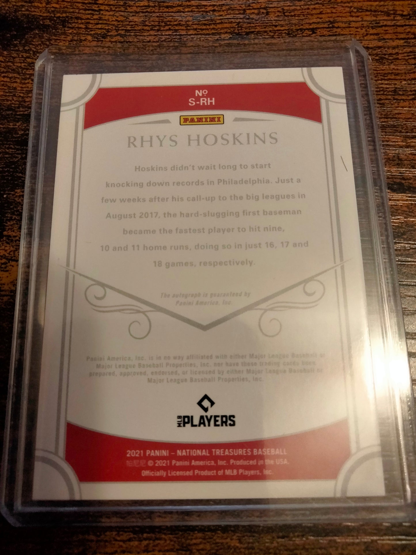 2021 National Treasures Rhys Hoskins Signatures #D 20/49 #S-RH Auto