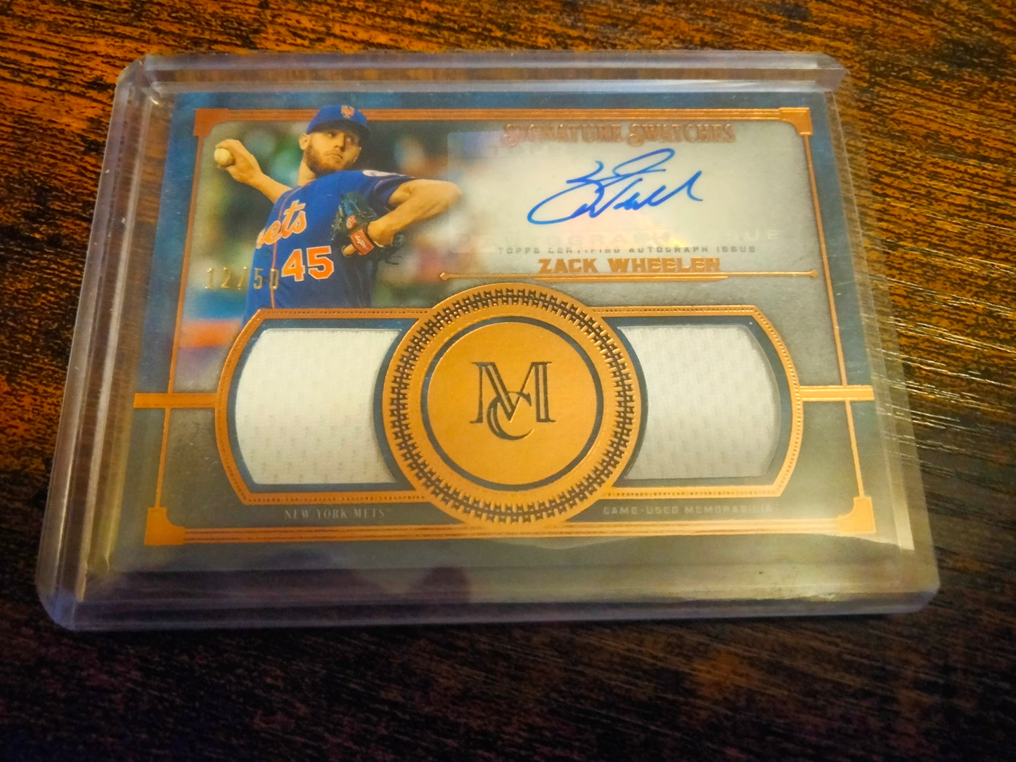 2019 Topps Museum Collection Zack Wheeler Dual Jersey Patch Auto #D 12/50 SSDA-ZW