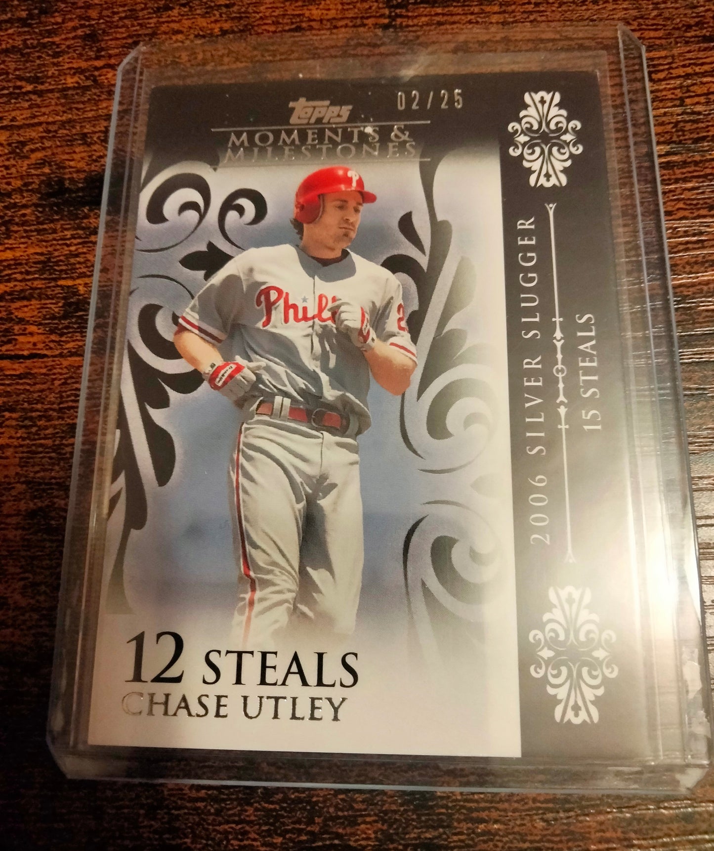 2008 Topps Moments & Milestones Black #D 02/25 Chase Utley #58