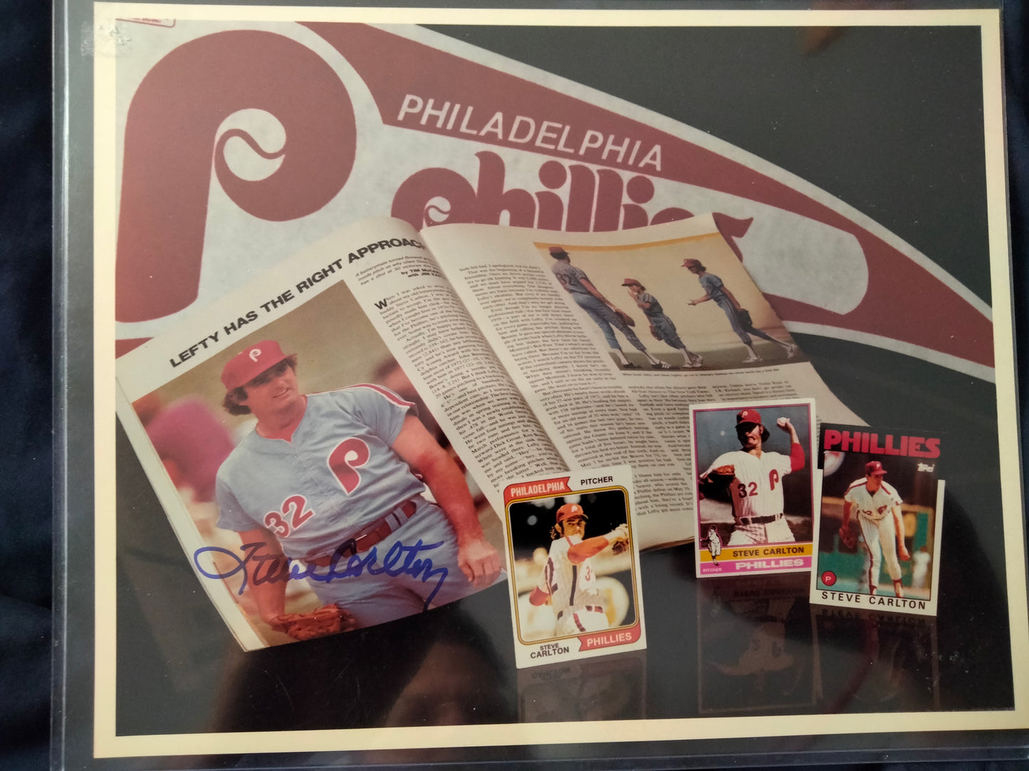 Steve Carlton Signed Rare 8 x 10 Bright Star Images