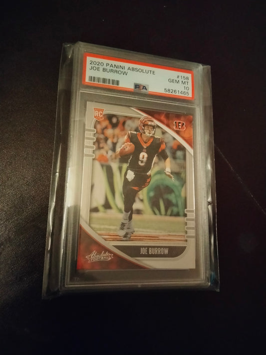 2020 Absolute Joe Burrow Rookie Card RC #158 PSA 10 GEM MINT Bengals