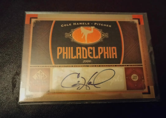 2012 Upper Deck SP Signature Edition Cole Hamels Auto #6 Phillies