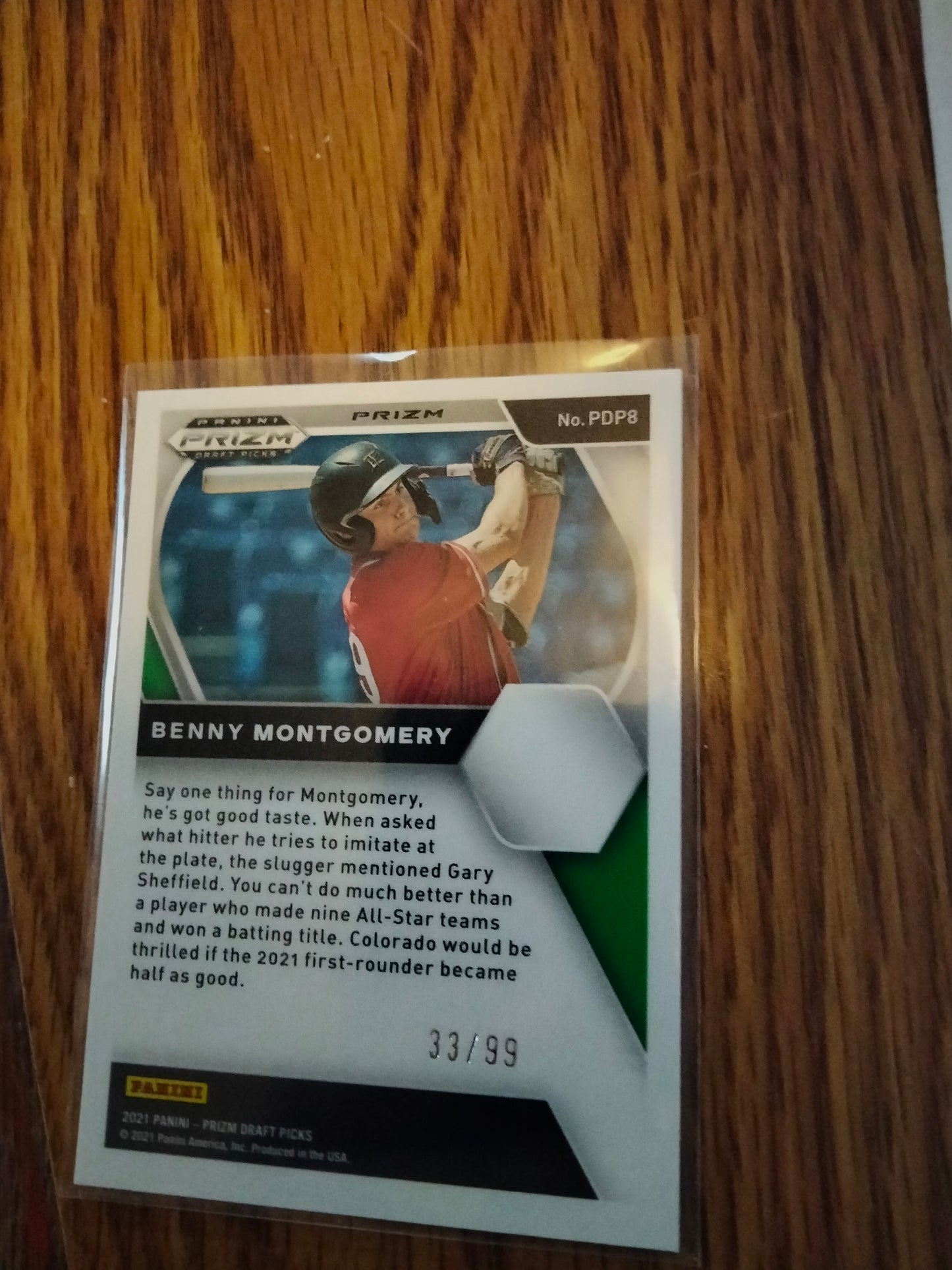 2021 Panini Prizm Draft Picks Tiger Stripes Prizm 33/99 Benny Montgomery #PDP8