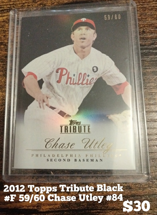 2012 Topps Tribute Chase Utley #D 59/60 Phillies