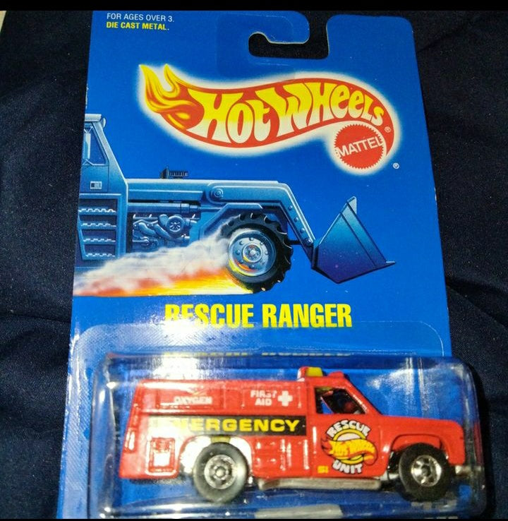 Vintage Hot Wheels Mattel Red Rescue Ranger No. 45 - 1991 New in Blister Pack