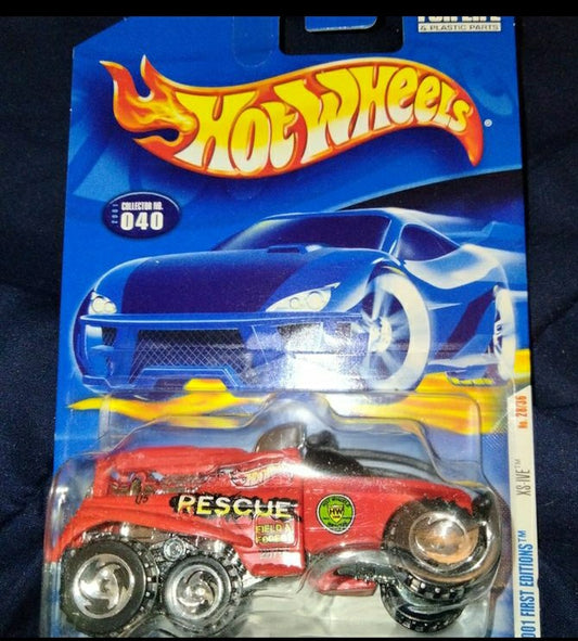2001 Hot Wheels #040 First Editions 28/36 XS-IVE Red w/Rzr Spokes Wheels