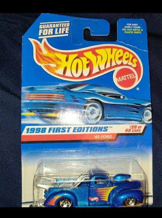 1998 Hot Wheels Collector #654 First Editions #20/40  1940 Ford Blue