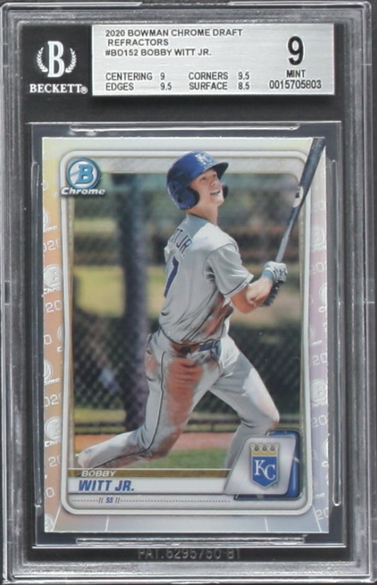 2020 Bowman Chrome Draft Refractors Bobby Witt Jr. #BD152 (BGS 9) Royals