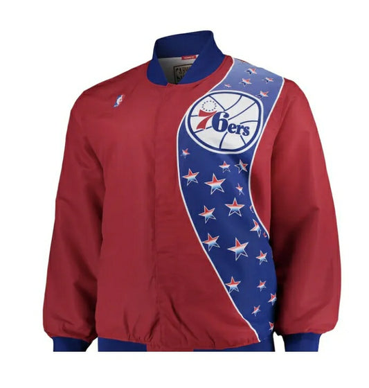 76ers Mitchell & Ness Authentic Hardwood Classics Vintage Warm Up Jacket Men's 

4XT