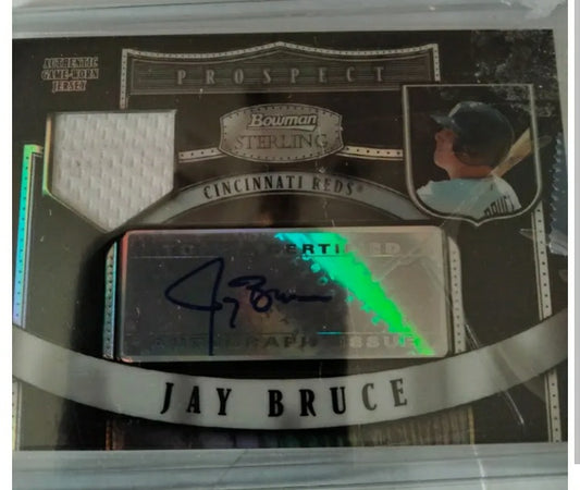 2007 Topps Bowman Sterling Prospects Jay Bruce Auto/Jersey #d 23/25 Phillies Reds