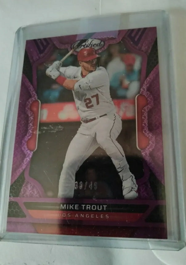 2022 Panini Chronicles Certified Purple Mike Trout /49 Los Angeles Angels