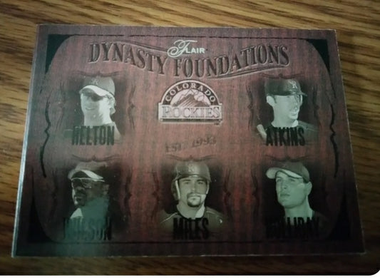 2005 Flair Jersey Rockies Dynasty Foundations Booklet Helton /Holliday #D 150/150