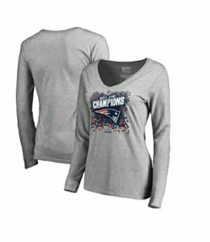 Women's New England Patriots Pro Line Heather Gray Super Bowl Long Sleeve Tee

2XL