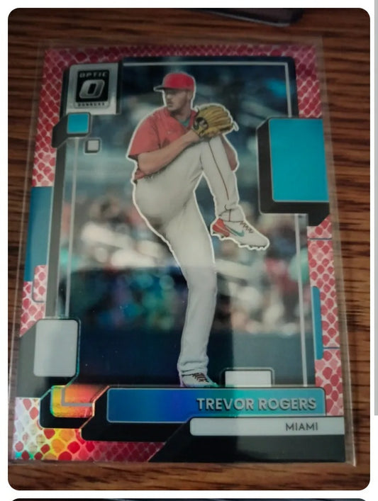 TREVOR ROGERS /99 2022 OPTIC CHOICE GREEN DRAGON PRIZM REFRACTOR MARLINS #193 