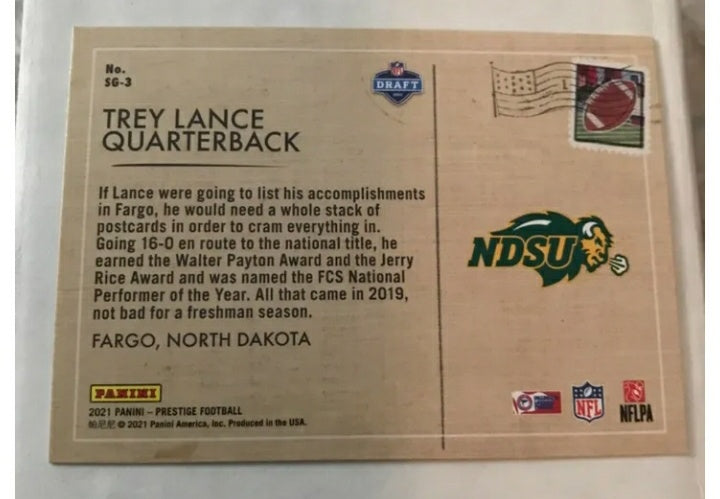 TREY LANCE  2021 Prestige Seasons Greetings SP Foil RC