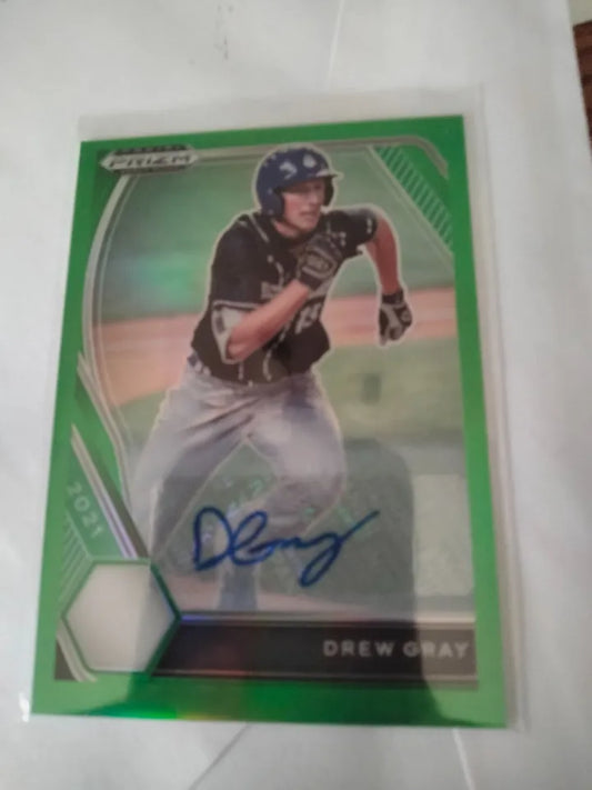 2021 Panini Prizm Draft Picks Lime Green Prizm Auto 18/23 Drew Gray #PDP93 Auto