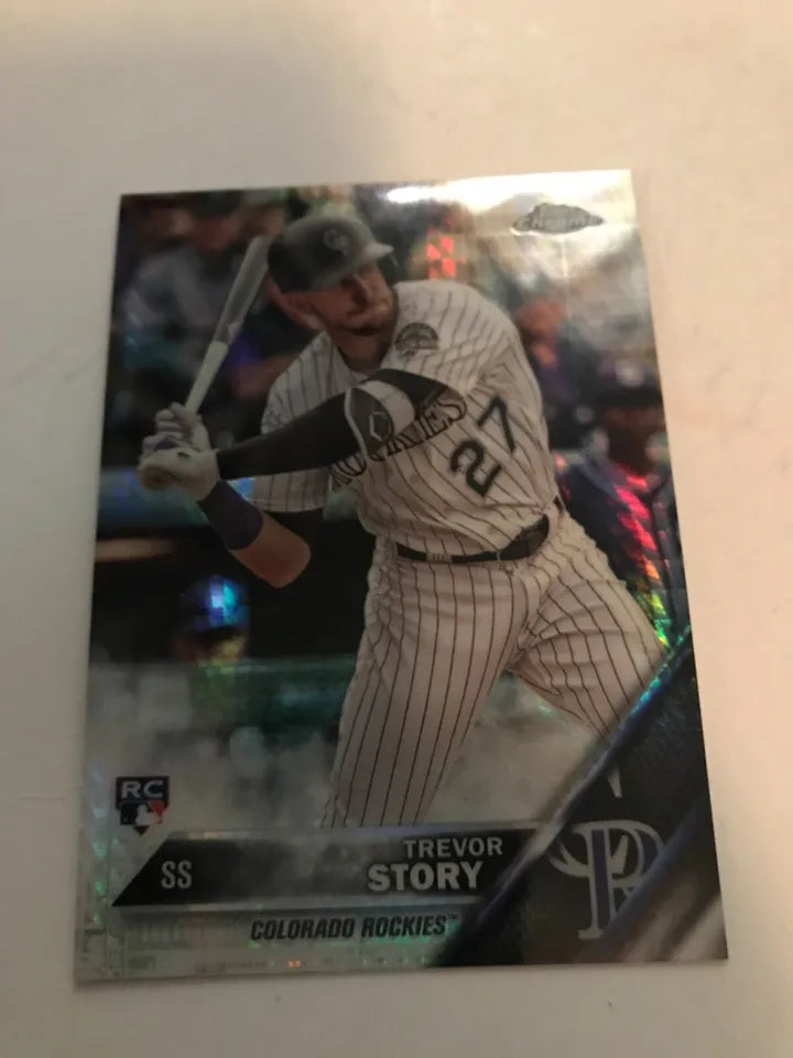 2016 TOPPS CHROME PRIZM REFRACTOR TREVOR STORY RC ROOKIE CARD #45 Rockies