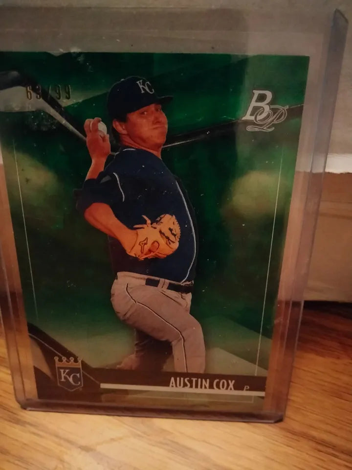 2021 Bowman Platinum Baseball Austin Cox Green #D 63/99 #TOP-14 Kansas City Royals