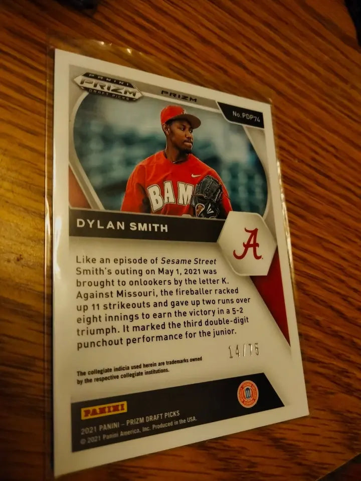 2021 Prizm Draft Picks Lime Green Prizm #74 SSP Dylan Smith 14/75