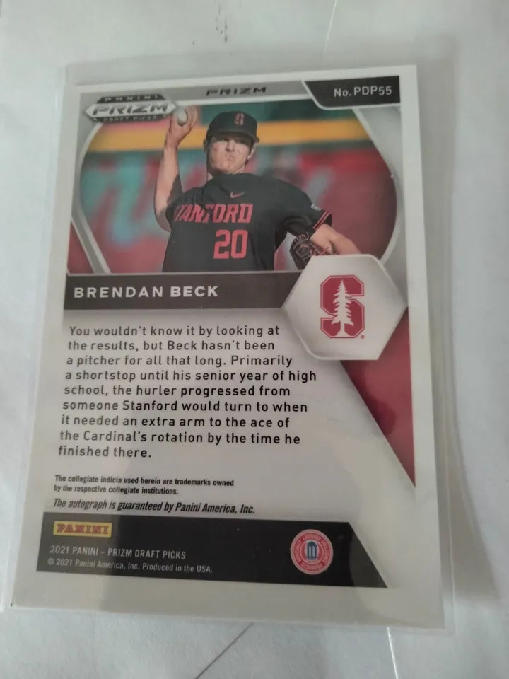 2021 Prizm Draft Picks Base Auto Silver Prizm #PDP-55 Brendan Beck