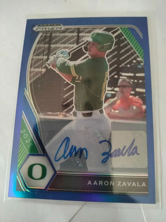 2021 Prizm Draft Picks Base Auto Blue #PDP-38 Aaron Zavala /99 - Texas Rangers