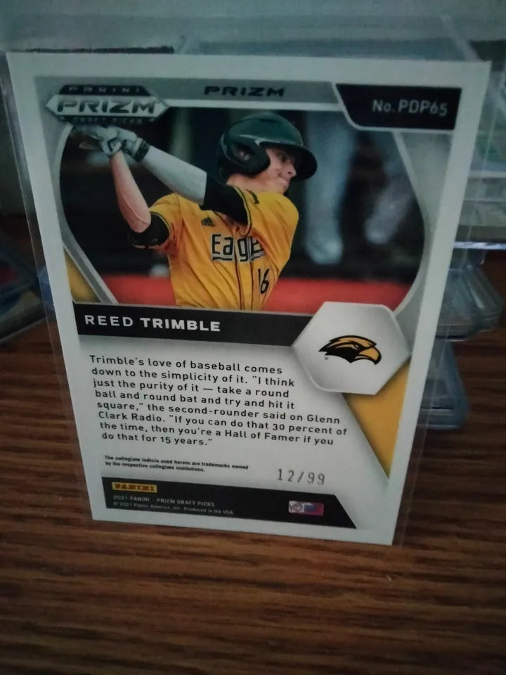 2021 Panini Prizm Draft Picks Reed Trimble, PDP65, Tiger Stripes 12/99