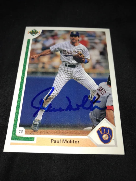 1991 Upper Deck Paul Molitor Hand Signed IP Auto #324 Brewers